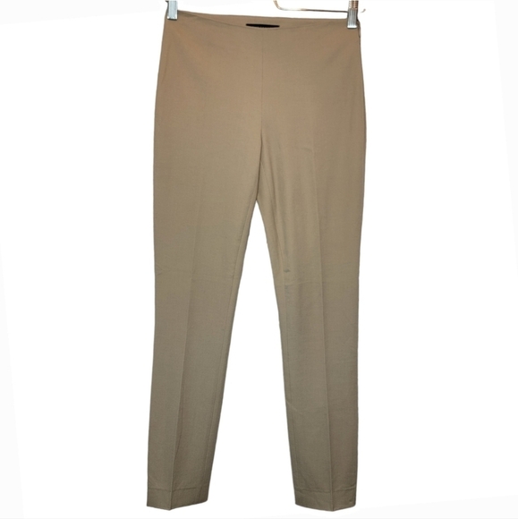 ELIE TAHARI Juliette Long Skinny Stretch Twill Pant Khaki Women's Sz 0 Old Money - Picture 2 of 16